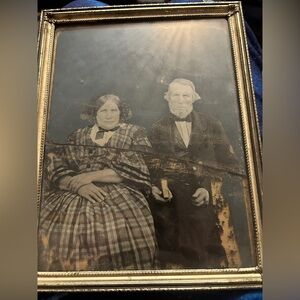 Antique Civil War Era Glass Photo c.1860 Victorian Couple Ambrotype steampunk